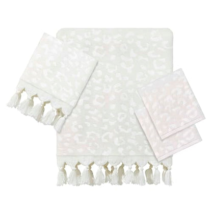 Nicole Miller - Washcloths, Soft & Absorbent Cotton Towels, Dorm Room Essentials, Set of 4 (Celina Collection, Cream) - size: 4pc Washcloths