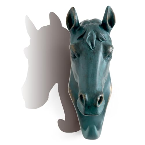 Horse Head Single Wall Hook/Hanger Animal Shaped Coat Hat Hook Heavy Duty, Rustic, Decorative Gift (Bronze) - color: Horse-Bronze