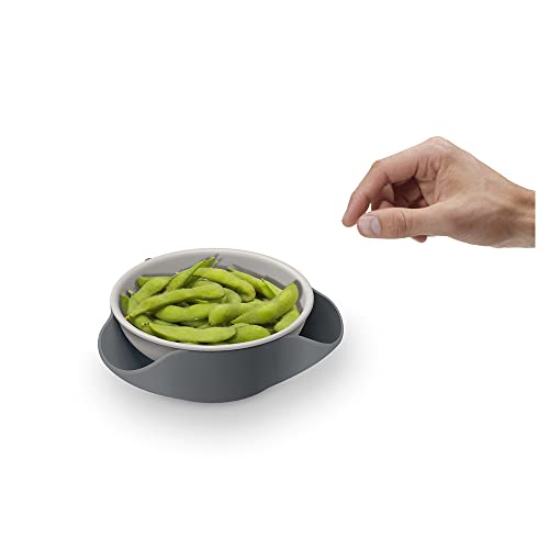 Joseph Joseph Double Dish Pistachio and Snack Serving bowl with Food Waste Compartment, BPA-Free - Grey - color: Gray