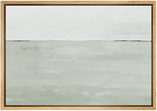SIGNWIN Framed Canvas Print Wall Art Gray Watercolor Pastel Color Field Abstract Shapes Illustrations Modern Art Decorative Contemporary Chic Minimal for Living Room, Bedroom, Office - 24"x36" NATURAL - color: A11-02-m34, size: 36"L x 24"W