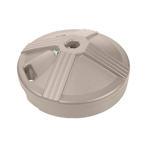 US Weight Durable 50 Pound Fillable Umbrella Base Designed to be Used with a Patio Table - color: Beige