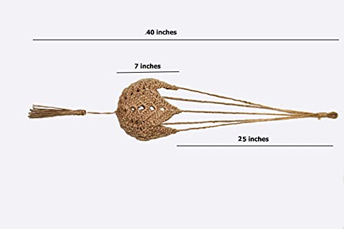 Jute Crochet 30 inch Long Indoor Plant Hanger for 3-inch to 12-inch Pots, Star Hanging Planter Macrame Plant Holder Rope plant Hanger Wall Planter Boho Home Decor Indoor Hook Wall Hanging 1 pack