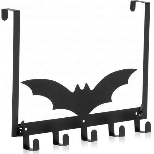 Reallnaive Gothic Bat Over The Door Hooks Goth Bathroom Decor Creepy Hanger Wall Mount Rack Holder for Towel, Hat, Coat, Cloth, Keychain, Bag, Home Organizer - style: Bat