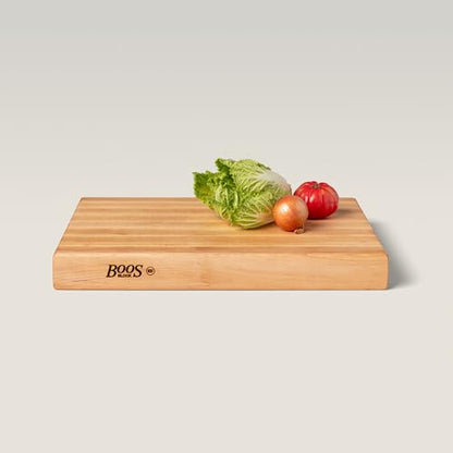 John Boos RA-Board Series Rectangular Wood Bamboo Maple Cutting Board 20”x15” – 2.25” Thick, 20-lb Reversible Butcher Block with Edge-Grain & Finger Grips – Made in the USA - color: Maple, size: 20"L x 15"W