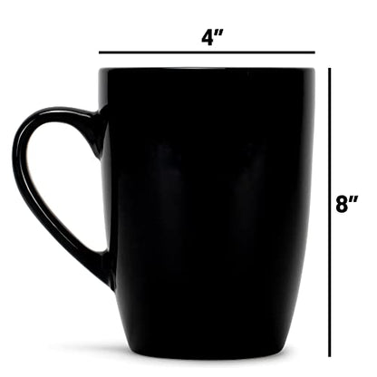 Elanze Designs Color Pop Yellow Black Exterior 16 ounce Glossy Ceramic Mugs Matching Set of 4 - color: Yellow