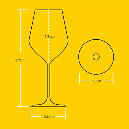 JoyJolt Layla White Wine Glasses, Set of 4 Italian Glasses, 13.5 oz Clear – Made in Europe - style: White Wine Glasses