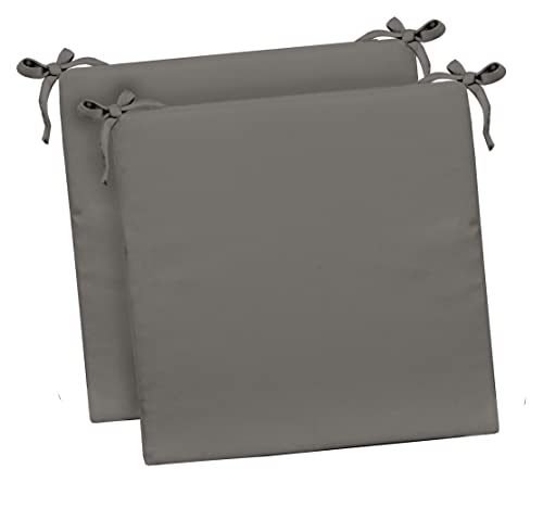 RSH DECOR Indoor Outdoor Set of 2 Foam Dining Chair Seat Cushions, 18.5" x 16" x 3", Choose Color (Charcoal Graphite Grey) - color: Charcoal Graphite Grey, size: 18.5" x 16" x 3"
