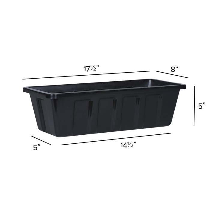Root & Vessel Poly-Pro Plastic Flower Box Planter, Black, 18-Inch - color: Black, size: 18-Inch