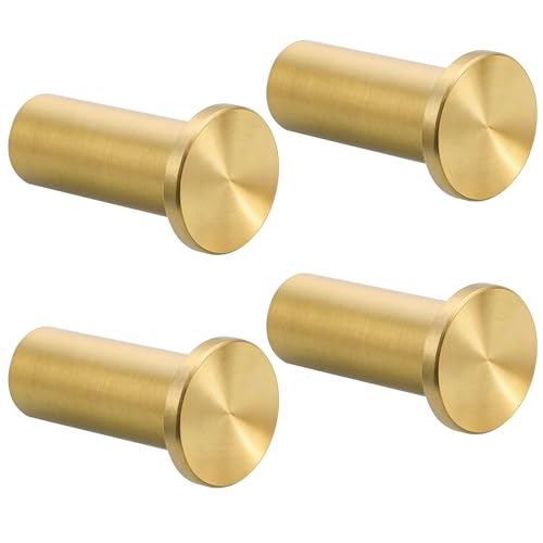 SAYAYO Gold Coat Hooks Wall Mount, Modern Towel Hooks for Bathrooms 4 PCS | SUS304 Stainless Steel Hooks for Hanging, Heavy Duty Robe Hooks - color: Sunshine Gold, size: 4P - Round