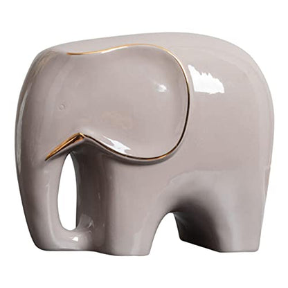 Handmade Ceramic Statue Furnishing Animal Ornament Figurine Sculpture for Living Room and Home Bedroom Decoration, Gray S