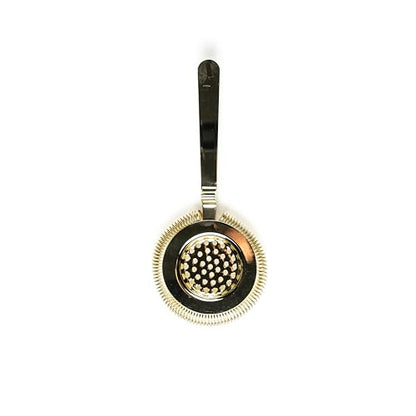 Antique Style Hawthorne Gold | Bar Hand Strainer | Cocktail Strainer | Sieve for Bartending | Mixing Glass Strainer - color: Gold Plated