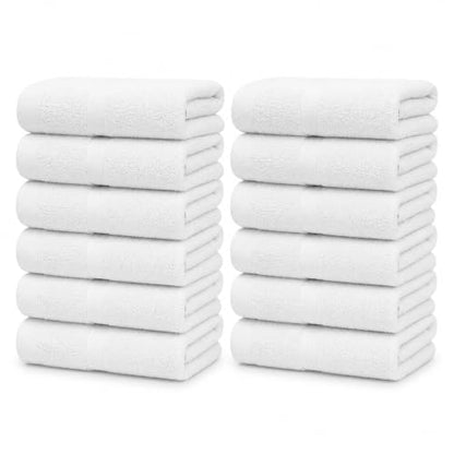Soft Classic Towel Set - Ultra-Absorbent, Quick-Drying & Durable 12-Piece Towels - Ringspun Cotton Loops for Plush Comfort - Lightweight & Long-Lasting Bathroom Essentials - (White, Wash Cloth) - style: Wash Cloth