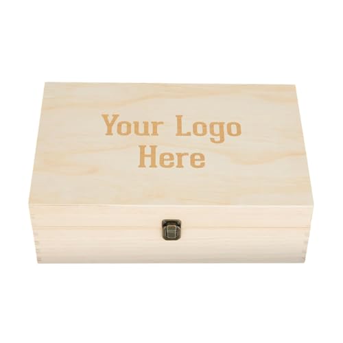 Personalized Wooden Keepsake Box with Your Logo – Custom Engraved Memory Box for Photos, Jewelry, Letters, Corporate Gifts, Weddings, Anniversaries, Birthdays & Graduations - style: 15. Upload Your Logo