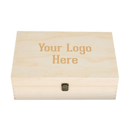 Personalized Wooden Keepsake Box with Your Logo – Custom Engraved Memory Box for Photos, Jewelry, Letters, Corporate Gifts, Weddings, Anniversaries, Birthdays & Graduations - style: 15. Upload Your Logo