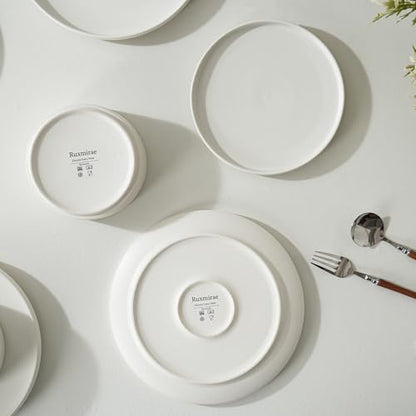 Salads & Desserts Plates, Set of 4, 8-Inch, Matte White | Matte Glaze Stoneware Plate, Microwave Safe, Dishwasher Safe - color: White, size: Salad Plates Set (4PCS)