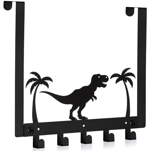 Reallnaive Dinosaur Over The Door Hooks Bathroom Decor Hanger Wall Mount Rack Holder for Towel, Hat, Coat, Cloth, Keychain, Bag, Christmas Party Gift - style: Dinosaur