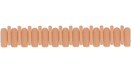 Wall Mounted Piano Key Hanger | Flip Style Hook | Entrance Wall Art Hook, Made of Oak Wood (3 Times Painted, 4 Times Polished) (Arc Beech, 12Hooks) - color: Arc Beech, size: 12Hooks