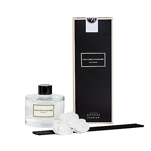 CULTURE & NATURE Reed Diffuser Set 6.7oz (200ml) Vanilla Scented Diffuser with Sticks Home Fragrance Reed Diffuser for Bathroom Shelf Decor - size: 6.7 oz