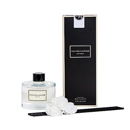 CULTURE & NATURE Reed Diffuser Set 6.7oz (200ml) Vanilla Scented Diffuser with Sticks Home Fragrance Reed Diffuser for Bathroom Shelf Decor - size: 6.7 oz