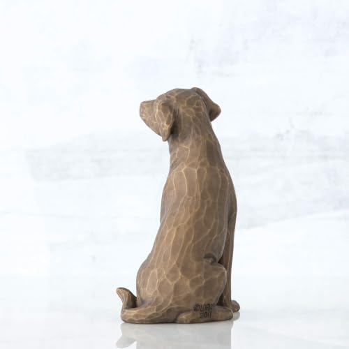 Willow Tree Love My Dog (Dark), Sculpted Hand-Painted Figure | Cast from a Susan Lordi Original Carving, Gift for Dog Lovers, Celebrates the Loving Bond Between People and Their Dogs