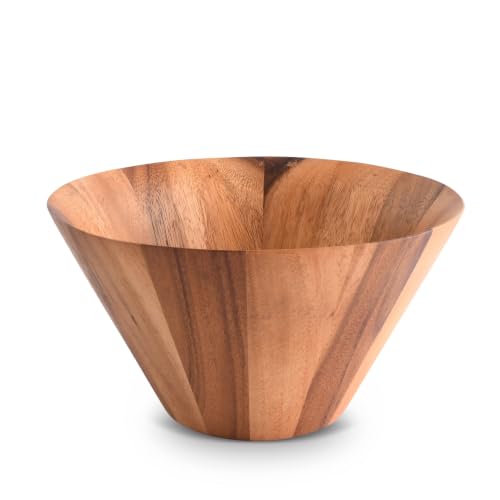 Arthur Court Acacia Wood Serving Bowl - Large Straight Side Salad Bowl for Fruits and Snacks - 12" Diameter x 7.5" Tall - size: Straight