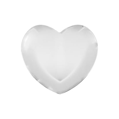 Dnyta 2Pcs Stainless Steel Decorative Tray, Decor Jewelry Dish for Dresser | Decor Makeup Serving Trays for Dresser Cosmetics Keys Watch Wallet Trinket (Small, Heart Shape, Silver) - style: Heart-shaped silver style (2pcs)