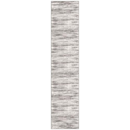 KOZYFLY Modern Abstract Washable Rug Runner 2.6x12 Hallway Rug Runner Non-Slip Soft Kitchen Runner Rugs, Grey/Light Beige/Brown Striped Carpet for Entryway Bathroom - color: Grey/Light Beige/Brown, size: 2'8" x 12' (Runner)