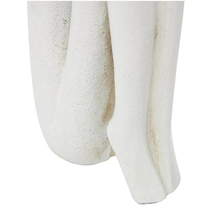 Deco 79 Polystone People Decorative Bookends Non Skid Bookends, Set of 2 Office Bookends4 W, 9" H, White