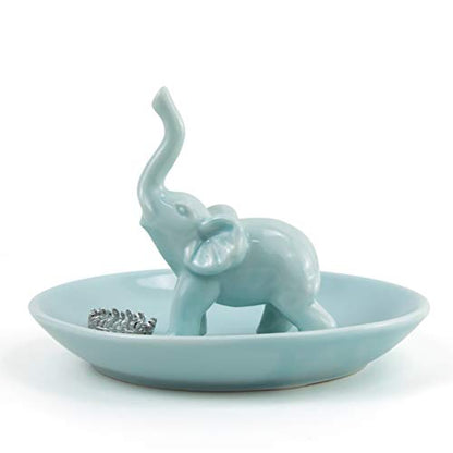 PUDDING CABIN Elephant Gifts for Women Mom, Blue Elephant Ring Holder for Jewelry, Christmas Birthday Gifts for Women Mom Her, Engagement Ring Holder Wedding Gifts - style: Blue Elephant
