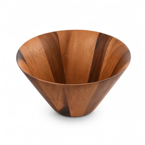Arthur Court Acacia Wood Serving Bowl - Large Straight Side Salad Bowl for Fruits and Snacks - 12" Diameter x 7.5" Tall - size: Straight