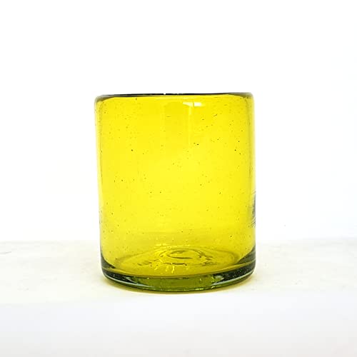 Solid Yellow 9 oz Short Tumblers (set of 6), Recycled Glass, Lead-free, Toxin-Free (9oz Tumbler) - color: Yellow, size: 9 oz