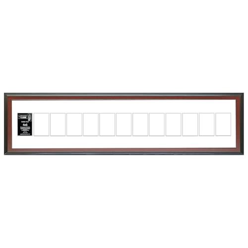 Creative Letter Art 4” x 6” Multiple Opening Picture Frame Collage with 13 holes, Congress Mahogany Frame with 10 x 54-inch White Mat, Crystal Clear Acrylic, Photo Collage for Wall, 13 Openings - color: opening 13, size: Mahogany w/10" White