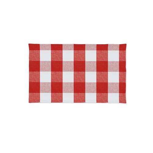 Burgundy Red & White 2 Side Cotton Buffalo Check Farmhouse Placemats Set of 4 Heat Resistant Dining Table Place Mats for Kitchen Table, 12 x 18 inches - color: Plaids Red & White, size: Rectangular Placemats 12" x 18"