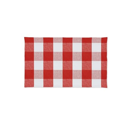 Burgundy Red & White 2 Side Cotton Buffalo Check Farmhouse Placemats Set of 4 Heat Resistant Dining Table Place Mats for Kitchen Table, 12 x 18 inches - color: Plaids Red & White, size: Rectangular Placemats 12" x 18"