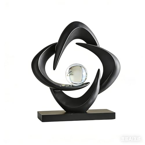 AWNR Modern Sculptures Living Room Shelf Decor Home Décor Accents | Black Abstract Art Accessories Decoration for Coffee Table Entryway Console Office Desk Nightstand Shelves Housewarming Gift - color: Black-a-a