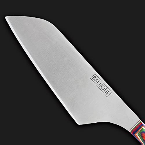 Totally Bamboo Baltique Marrakesh Collection 3-Piece Cheese Knife Set, Stainless Steel Cheese Knives with Colorful Wooden Handles for Charcuterie Boards