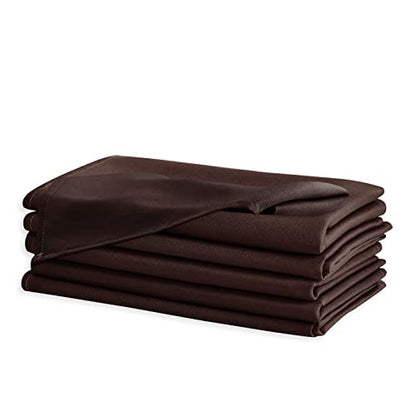 Cloth Napkins Set of 6, 18 x 18 Inch, Washable Chocolate Dinner Napkins with Hemmed Edges for Restaurant, Wedding and Holiday - color: Chocolate, size: 18" x 18" (Set of 6)