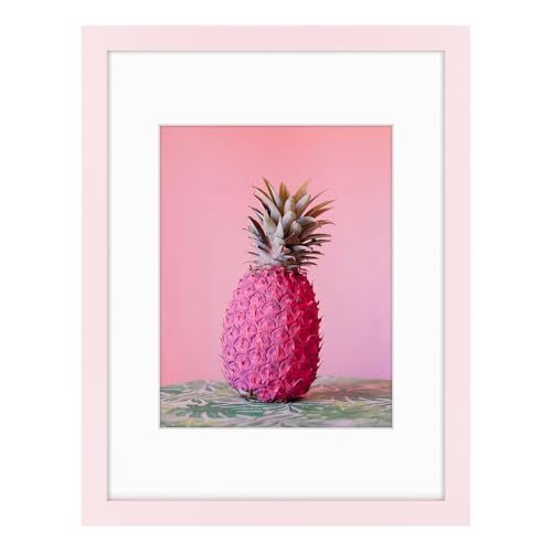 Frametory 12x16 Picture Frame Matted to 8.5x11, Pink | for 12 by 16 inch Poster Print Diamond Painting Frame, Wall Mounting - color: Pink, size: 12X16 - 8.5X11