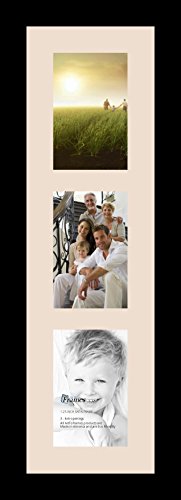 ArtToFrames Collage Photo Frame Single Mat with 3-4x6 Openings with Satin Black Frame and Alabaster mat. - color: 3 - 4x6 - (2136), size: Alabaster