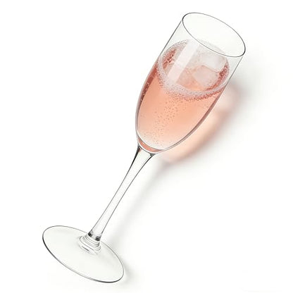 16 Pack Clear Acrylic Champagne Flutes Sparkling Wine Glasses | Unbreakable BPA-Free & Dishwasher Safe, Ideal for Weddings, Picnics & Pool Parties