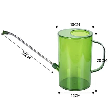 Indoor Watering Can 2L Long Spout Plant Watering Pot, PS Plastic with Scale Markings, for House Plants and Potted Plants, Green - color: Green