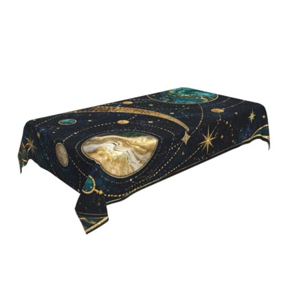Worltoldb Moon and Sun Tablecloth - Waterproof Boho Cloth for Kitchen Dining - Washable Tarot Cover for Parties, Wedding, Picnic - color: White2