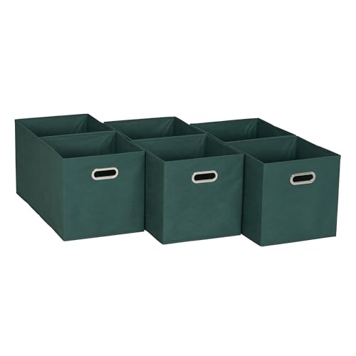 Household Essentials 6 ct Open Fabric Cube Storage Bins, Forest Green - color: Forest Green, size: 11” L x 11” W x 11” H