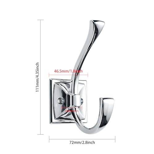 Wall Hooks,5 Pack Coat Hooks Hardware Towel Hooks for Hanging Coats Polished Chrome Robe Hooks Wall Mounted with Screws for Key, Towel, Bags, Cup. - color: Polished Chrome