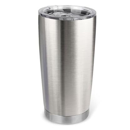20oz Stainless Steel Tumbler with Lid, Travel Mug - Double Wall Vacuum Powder Coated Cup - Stainless steel, 1 Pack - color: Stainless, size: 1 Pack