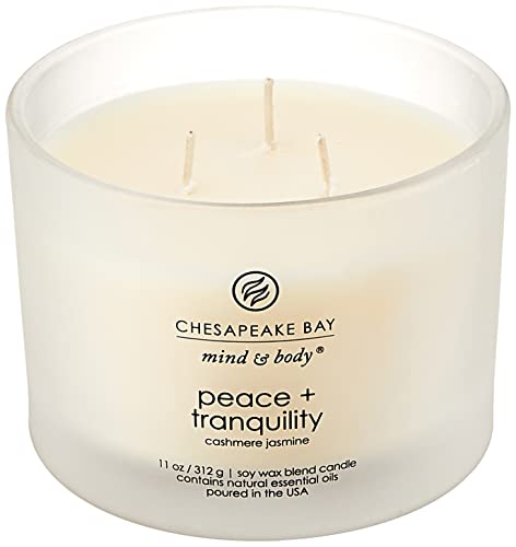 Chesapeake Bay Candle Scented Candle Peace + Tranquility (Cashmere Jasmine) 3-Wick Coffee Table Jar,(Pack of 4) - color: Peace + Tranquility, size: 3-Wick (Pack of 4)