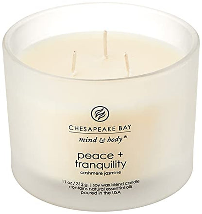 Chesapeake Bay Candle Scented Candle Peace + Tranquility (Cashmere Jasmine) 3-Wick Coffee Table Jar,(Pack of 4) - color: Peace + Tranquility, size: 3-Wick (Pack of 4)