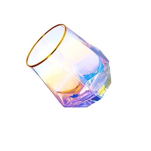 Stemless Wine Glasses,10Oz Iridescent Glassware,Modern Rainbow Wine Glass Colored Tumblers for Red Wine,Cocktails,Whiskey,Gifts Wine lovers - color: 1pcs colorful