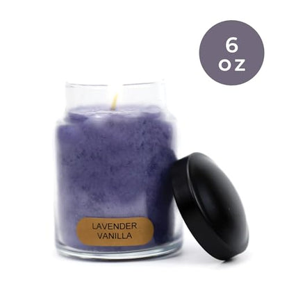 A Cheerful Giver - Lavender Vanilla Baby Scented Glass Jar Candle (6oz) with Lid & True to Life Fragrance Made in USA - size: 6 oz