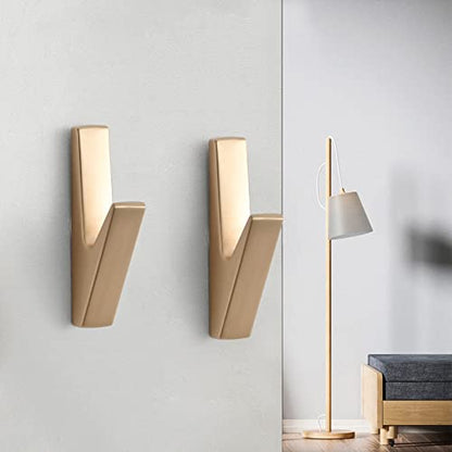 5 Pack Coat Hook,Wall Hooks,Coat Hooks Wall Mount, Metal Wall Hooks Holder for Hanging Clothes, Hats, Bags, Towels, Keys - color: Gold